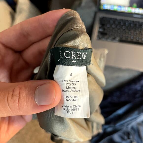 J. Crew Silk Blend Pleated Ruffled Mini Skirt in Gray Women's Size 6 EUC - Picture 12 of 12